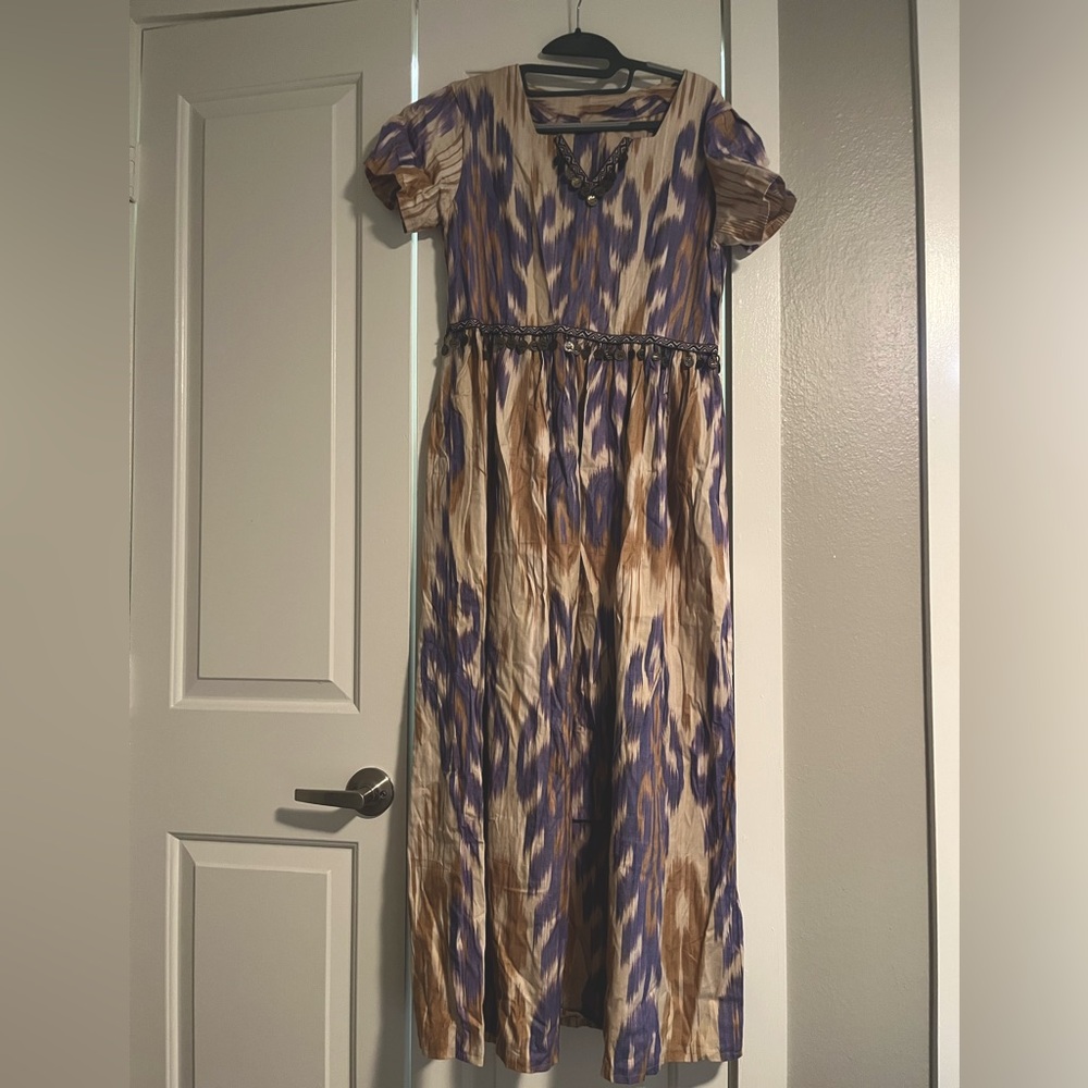 NWOT Handmade Uzbek Ikat Cotton Retro style Dress